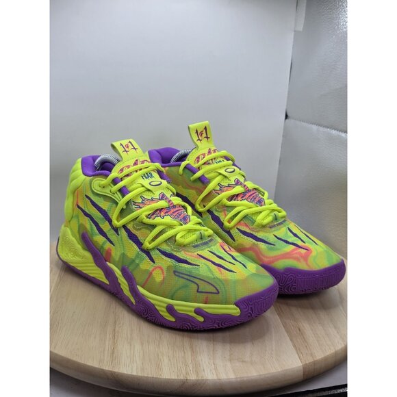 Puma LaMelo Ball MB.03 Spark Youth Size 7 379931-01 01 Of One Yellow Purple Read - Picture 5 of 9